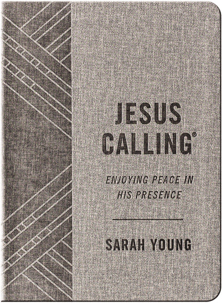 Jesus Calling, Textured Gray Leathersoft, with Full Scriptures: Enjoying Peace in His Presence (A 365-Day Devotional) For Discount