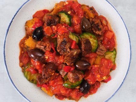 Tomato, Beef & Vegetable Stew with Olives Online now