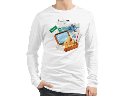 Vintage Time to Travel Men s Long Sleeve Tee Online Hot Sale