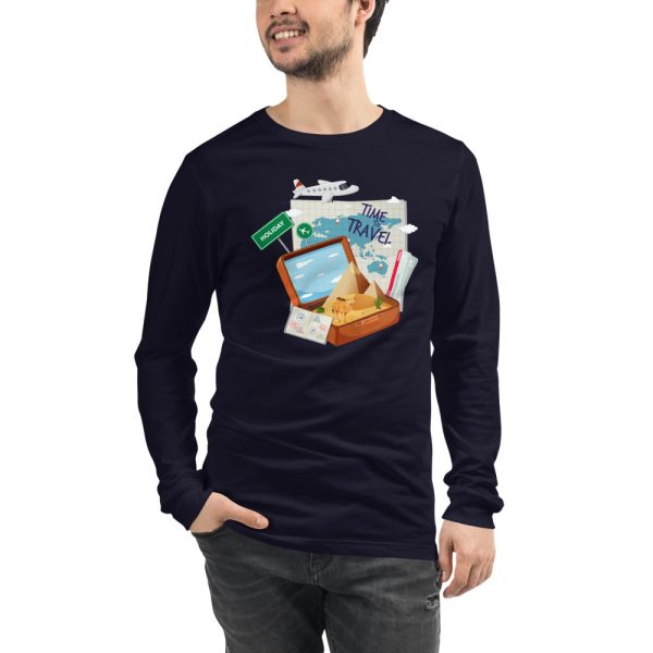 Vintage Time to Travel Men s Long Sleeve Tee Online Hot Sale