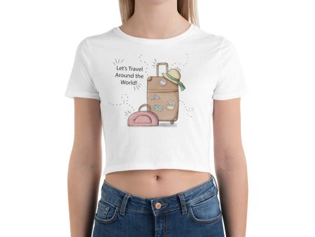 Travel Around The World Women’s Crop Tee Fashion