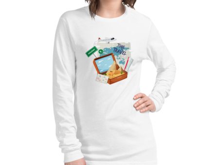 Vintage Time to Travel Women s Long Sleeve Tee For Discount