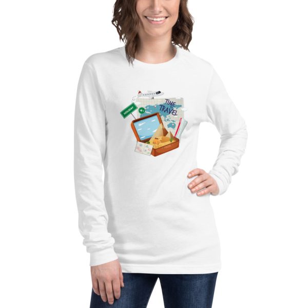 Vintage Time to Travel Women s Long Sleeve Tee For Discount