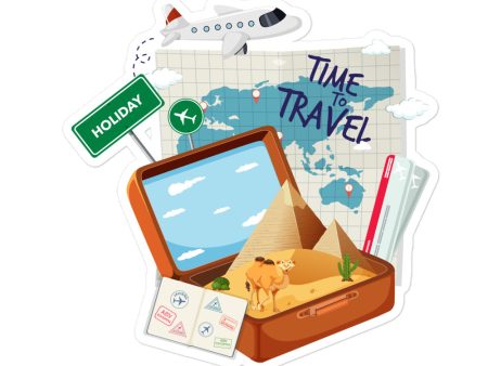 Vintage Time to Travel Bubble-free stickers Discount